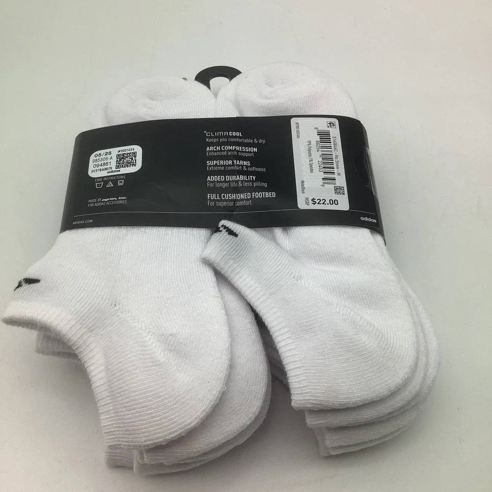Adidas Mens Arch‎ Compression Climacool No Show Socks 6 Pair Size Medium NWT